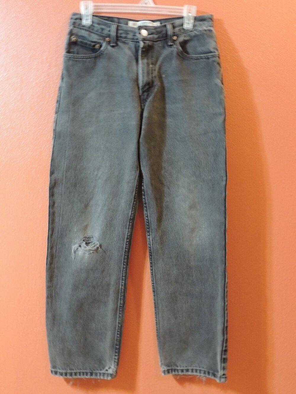 Levi 550 Jeans Y2K Men 30x30 Black Distressed Outdoor Travel Vacation Denim Jean